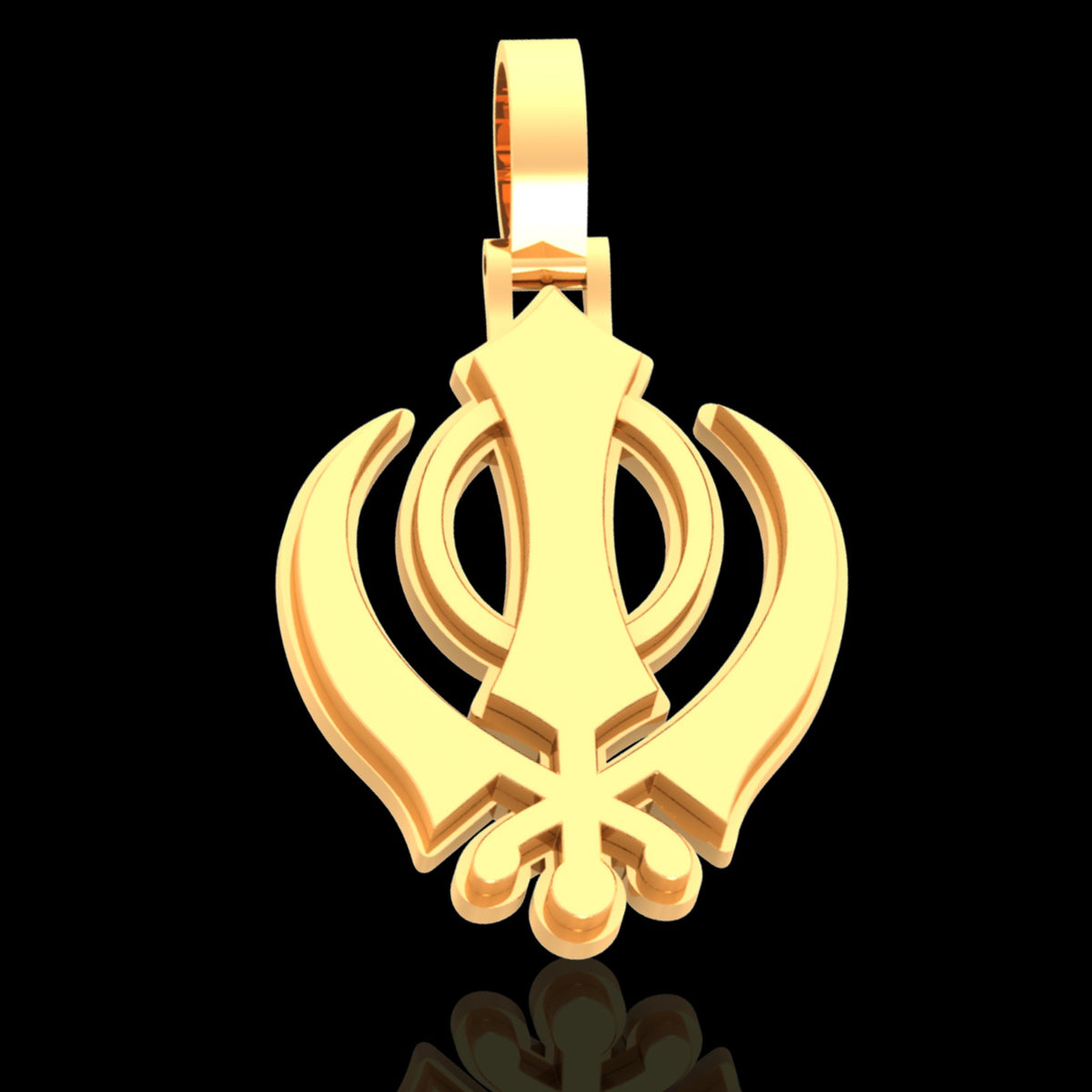 Khanda Pendant Solid Gold Sona Golds