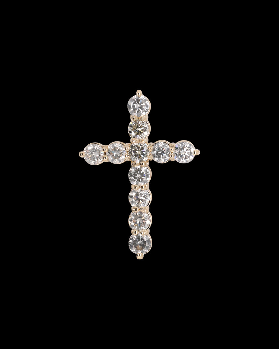 Yellow Gold Diamond Micro Cross Pendant – Sona Golds